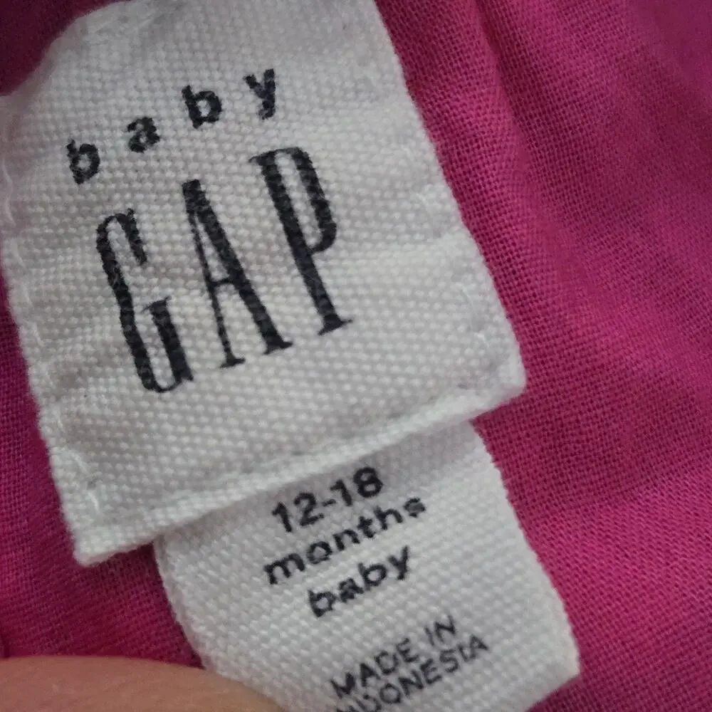 Baby Gap Girls Pink Striped Long‎ Sleeve Button down Top Size 12-18m